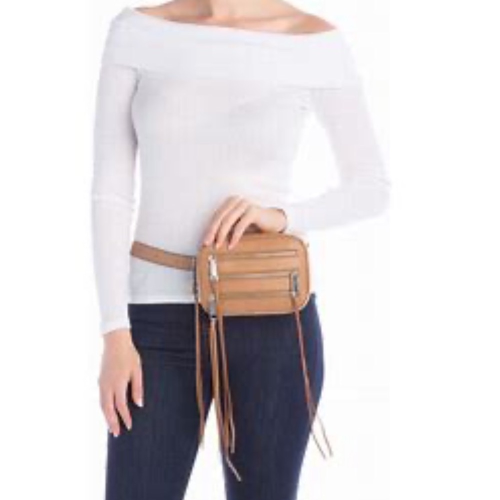 Authentic Rebecca Minkoff 3 zip leather belt bag